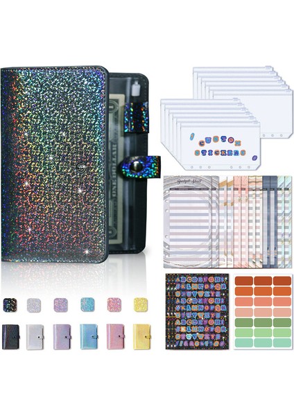 Gümüş Gri 2022 A6 Bütçe Bağlayıcı Defter Nakit Zarflar Bağlayıcı Cepler ile Para Bütçe Tasarrufu Fatura Organizatör Için Set (Yurt Dışından)