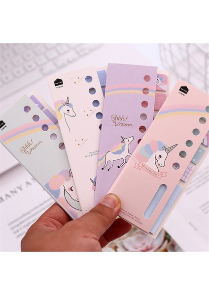 Beyaz Yaratıcı Karikatür Bloknot Kawaii Unicorn Yapışkan Notlar Sevimli Yapışkanlı Not Defteri Öğrenci Kırtasiye Ofis Okul Malzemeleri 02136 (Yurt Dışından)