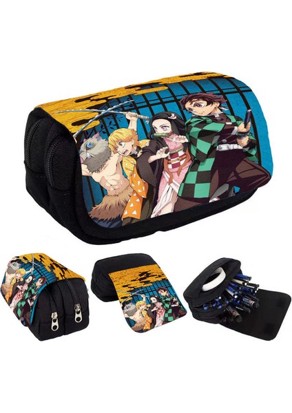12 Iblis Avcısı Kalem Kutusu Öğrenciler Kırtasiye Anime Kılıfları Okul Serin Çok Fonksiyonlu Fırça Çantası Hediye Kamado Nezuko Takeo Tanjirou (Yurt Dışından)