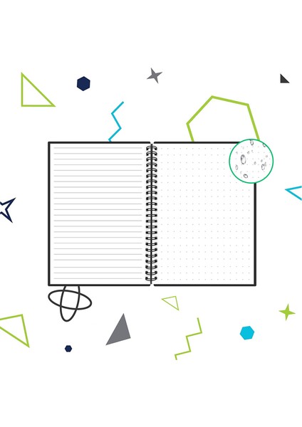 Siyah Çizgi ve Nokta Akıllı Yeniden Kullanılabilir Silinebilir Dizüstü Spiral A4 Defter Kağıdı Not Defteri Cüzdan Günlük Defteri Ofis Okul Çizim Hediye Yenı (Yurt Dışından)