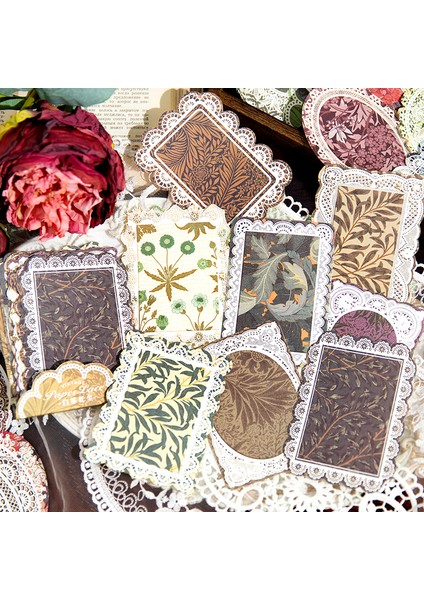Stil 1 40 Adet Retro Çiçek Bloknot Dantel Sınır Vintage Mesaj Malzeme Kağıt Yaratıcı Çiçek El Hesabı Dekoratif Bloknot (Yurt Dışından)