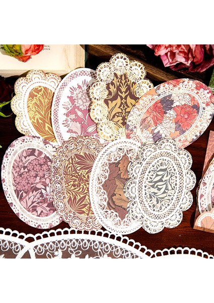 Stil 1 40 Adet Retro Çiçek Bloknot Dantel Sınır Vintage Mesaj Malzeme Kağıt Yaratıcı Çiçek El Hesabı Dekoratif Bloknot (Yurt Dışından)