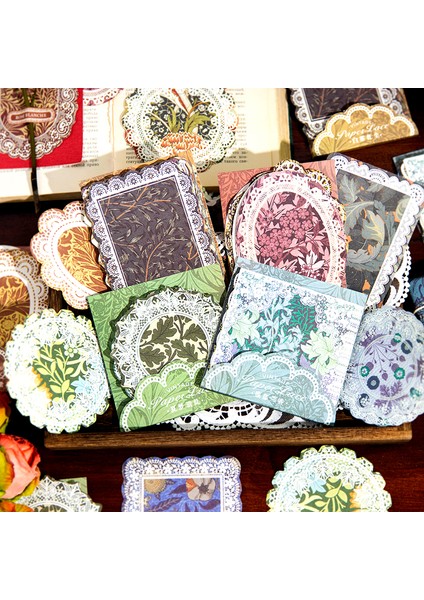 Stil 1 40 Adet Retro Çiçek Bloknot Dantel Sınır Vintage Mesaj Malzeme Kağıt Yaratıcı Çiçek El Hesabı Dekoratif Bloknot (Yurt Dışından)