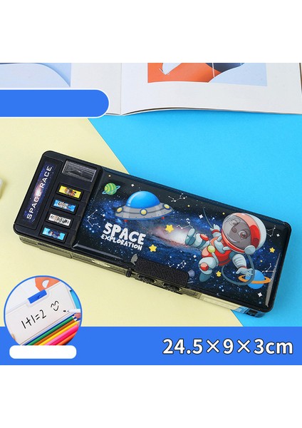 Şifreli Kilit Astronot Kalem Kutusu Deformasyon Kalem Kutusu Trousse Kalemlik Çift Taraflı Kalem Kutusu Estuche Escolar Kawaii Kırtasiye Kalem Kutusu (Yurt Dışından)