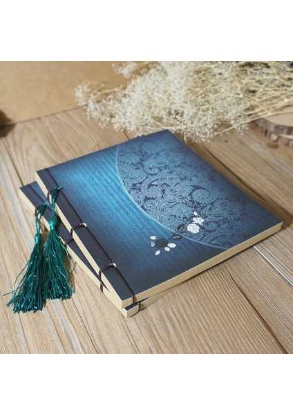 D Çin Tarzı Mavi Gül Renk Günlüğü Not Defteri Püskül Kırtasiye Retro Çiçek Sketchbook Dergisi Boş Dizüstü Chinoiserie (Yurt Dışından) modelleri