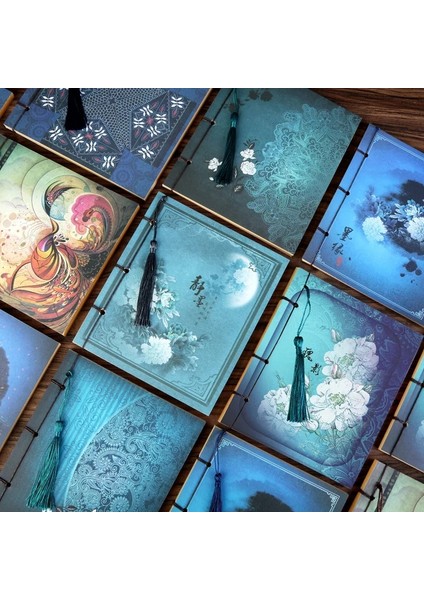 D Çin Tarzı Mavi Gül Renk Günlüğü Not Defteri Püskül Kırtasiye Retro Çiçek Sketchbook Dergisi Boş Dizüstü Chinoiserie (Yurt Dışından) fırsatları