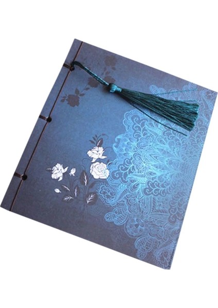 D Çin Tarzı Mavi Gül Renk Günlüğü Not Defteri Püskül Kırtasiye Retro Çiçek Sketchbook Dergisi Boş Dizüstü Chinoiserie (Yurt Dışından) indirimleri