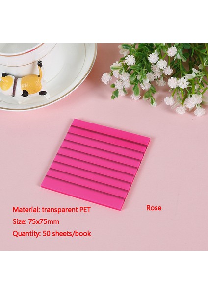Çizgi Gül Tarzı 50 Sayfa Şeffaf Yayınlandı Yapışkan Not Defterleri Not Defterleri Posits Papeleria Günlük Pet Sekmeler Okul Ofis Kırtasiye Için Not Defteri (Yurt Dışından)