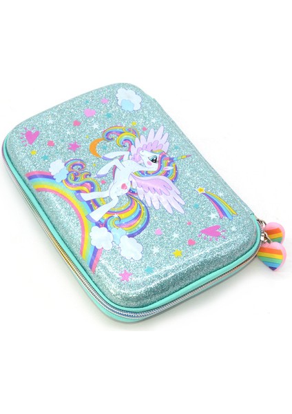 Gümüş Tek Boynuzlu At Kalem Kutusu Okul Malzemeleri Büyük Kalem Kutusu Kawaii Trousse Scolaire Stylo Estojo Escola Piornik Szkolny Sevimli Hayvan Kutusu Unicorn (Yurt Dışından)