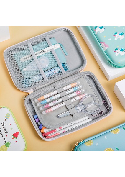 M Sevimli Hayvan Kalem Kutusu Unicorn Trousse Scolaire Büyük Kapasiteli Piornik Szkolny Su Geçirmez Estuche Lapices Kawaii Kalem Kutuları (Yurt Dışından)