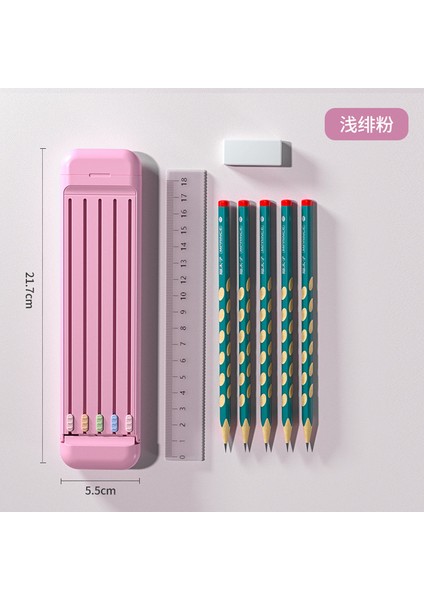 Pembe Yeni Stil 8'i 1 Arada 5 Kalem, 1 Silgi ve 1 Cetvel Içeren Küçük Kalem Kutusu Okul Hediyeleri Veya Doğum Günü Hediyeleri Olarak Çocuklar Için Uygundur (Yurt Dışından)