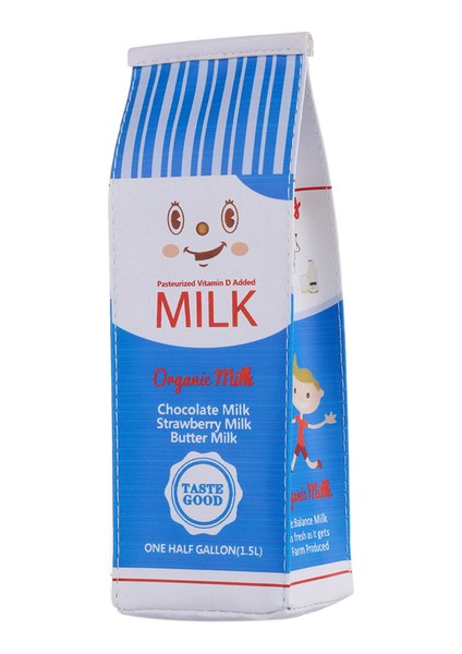 Bordo Yaratıcı Pu Deri Kalem Kutusu Çilekli Süt Kutusu Sevimli Kalem Kutusu Kawaii Kırtasiye Okul Malzemeleri Çocuklar Hediye (Yurt Dışından)