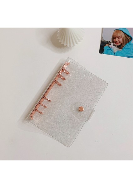 Parıltılı Gül Altın A5 A5 A6 Yeni Gül Altın Pvc Şeffaf 6 Delikli Gevşek Yapraklı Bağlayıcı Defter Kapağı Günlüğü Gündem Planlayıcısı Kağıt Kapağı Okul Kırtasiye (Yurt Dışından)