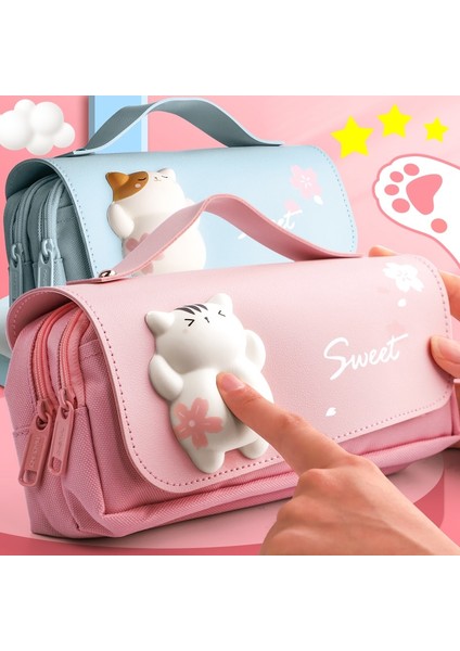 Donut Mor-B Sevimli Dekompresyon Kalem Kutusu Çantası Büyük Kapasiteli Kese Kızlar Için Okula Dönüş Malzemeleri Kawaii Kore Kırtasiye (Yurt Dışından) fiyatları