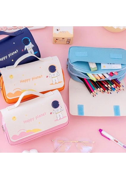 Donut Mor-B Sevimli Dekompresyon Kalem Kutusu Çantası Büyük Kapasiteli Kese Kızlar Için Okula Dönüş Malzemeleri Kawaii Kore Kırtasiye (Yurt Dışından) modelleri