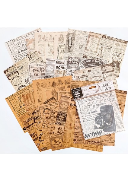 Bir Yoofun 30 Sayfa Vintage Malzeme Kağıt Scrapbooking Dergisi Günlüğü Kolaj Önemsiz Arka Plan Dekorasyon Retro Kırtasiye (Yurt Dışından)