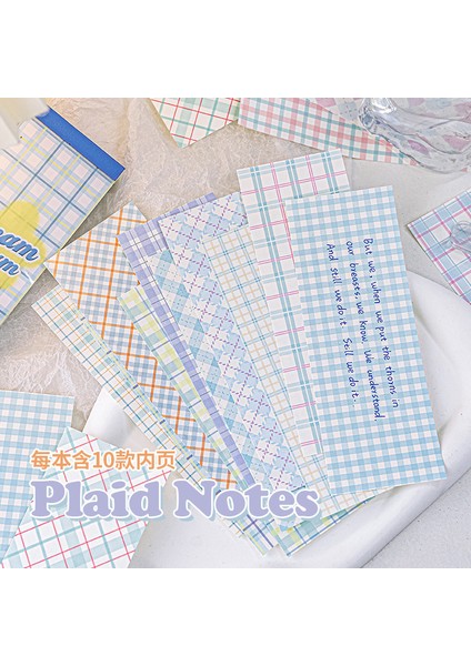No.1 200 Sayfalık Sevimli Bloknot Scrapbooing Etiket Güzel Kafes Yapışkanlı Etiket Yırtılabilir Dıy Dekoratif Kırtasiye Bloknot Etiket (Yurt Dışından)