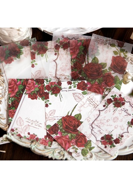 B-Pink Romantizm 30 Adet Gül Çiçek Notları Not Defteri Edebi Malzeme Kağıt Defterler El Kitabı Mesaj Dekoratif Yazı Pedleri 118*85MM (Yurt Dışından)