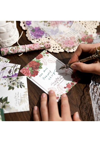 B-Pink Romantizm 30 Adet Gül Çiçek Notları Not Defteri Edebi Malzeme Kağıt Defterler El Kitabı Mesaj Dekoratif Yazı Pedleri 118*85MM (Yurt Dışından)