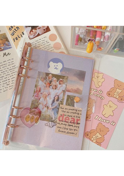 Glitter Altın A6 A5 A6 Yeni Gül Altın Pvc Şeffaf 6 Delikli Gevşek Yapraklı Bağlayıcı Defter Kapağı Günlüğü Gündem Planlayıcısı Kağıt Kapağı Okul Kırtasiye (Yurt Dışından) fırsatları