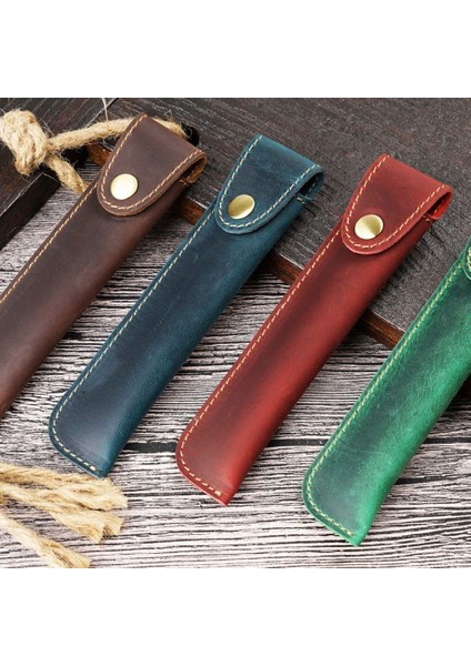 Kahverengi Retro Kalem Çantası Inek Derisi Hakiki Deri Kalem Kutusu Kalem Kırtasiye Tutucu Yaratıcı Koruyucu Kapak Mini Taşınabilir Okul Malzemeleri (Yurt Dışından) fiyatları