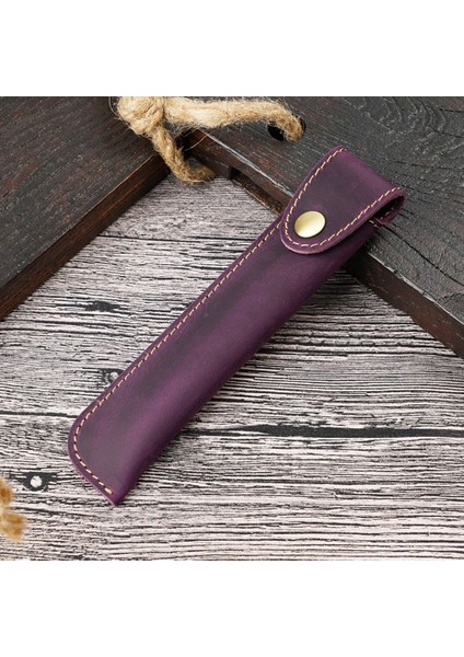 Kahverengi Retro Kalem Çantası Inek Derisi Hakiki Deri Kalem Kutusu Kalem Kırtasiye Tutucu Yaratıcı Koruyucu Kapak Mini Taşınabilir Okul Malzemeleri (Yurt Dışından) fırsatları