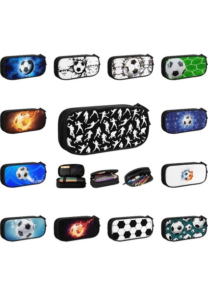 12 Futbol Oyuncuları Siyah Kalem Kutusu Kız Erkek Büyük Depolama Futbol Topu Sevgilisi Kalem Çantası Kutusu Okul Aksesuarları (Yurt Dışından) fırsatları