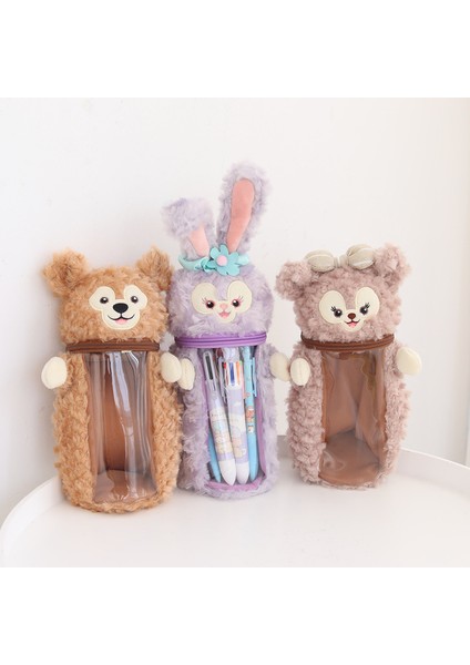 H Disney Stitch Pooh Peluş Ayı Kalem Kutusu Kawaii Şeffaf Depolama Karikatür Sevimli Çanta Okul Malzemeleri Kırtasiye Hediye (Yurt Dışından)
