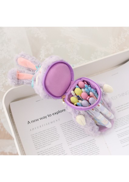 H Disney Stitch Pooh Peluş Ayı Kalem Kutusu Kawaii Şeffaf Depolama Karikatür Sevimli Çanta Okul Malzemeleri Kırtasiye Hediye (Yurt Dışından)