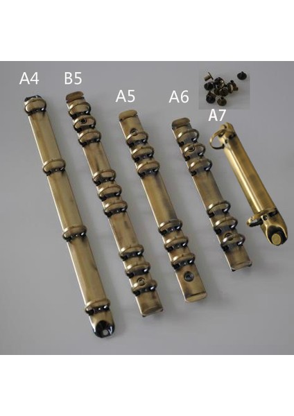 A5 6 Halkalı 25MM Bakır Vidalı 20MM 25MM 30MM Dıy Telli Klasör Klipsi Vidalı, 2 6 4 9 20 26 30 Delikli Mekanizma, 280=285, A4 B5 A5 A6 A7 (Yurt Dışından)