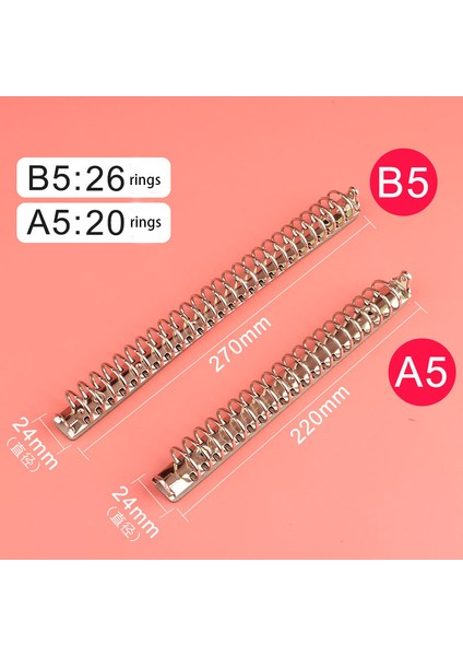 A5 6 Halkalı 25MM Bakır Vidalı 20MM 25MM 30MM Dıy Telli Klasör Klipsi Vidalı, 2 6 4 9 20 26 30 Delikli Mekanizma, 280=285, A4 B5 A5 A6 A7 (Yurt Dışından)