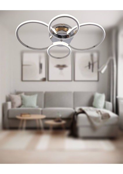 TT035-4-KR Tt Aydınlatma Drone Modeli Krom Kaplama 4 Lü LED Avize