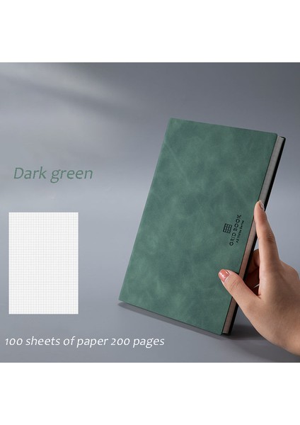 Koyu Yeşil A5 Dizüstü Bilgisayar A4 Kalınlaşmış Büyük Iş Süper Kalın Izgara Boş Izgara Günlüğü Cuaderno Defterler ve Günlükler Libretas Zeszyt Caderno (Yurt Dışından)