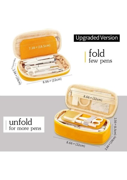 Yarım Yeşil Mor Kalem Kutuları Kalem Çantaları Büyük Kapasiteli Kılıf Tutucu Kutusu Kızlar Için Ofis Öğrenci Kırtasiye Organizatör Okul Malzemeleri (Yurt Dışından) modelleri