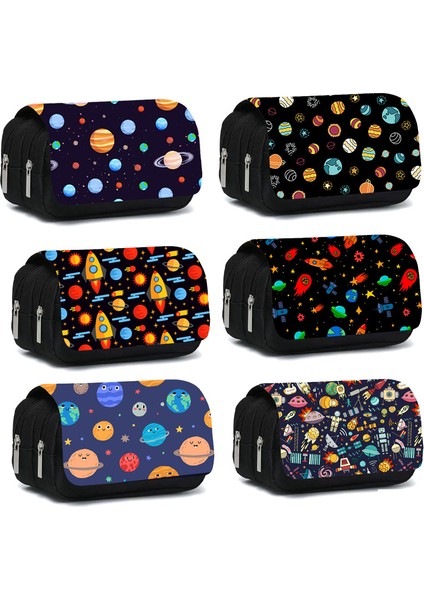 A1 Astronot Tuval Kalem Kutusu Çift Fermuarlı Kalem Çantası Okul Malzemeleri Saklama Çantası Büyük Kapasiteli Öğrenci Kalem Kutusu Erkek Kırtasiye (Yurt Dışından) modelleri