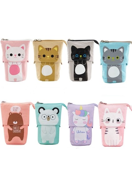 A4 Yaratıcı Geri Çekilebilir Kawaii Kedi Kalem Kutusu Okul Kırtasiye Çantası Kalem Kutuları Tuval Büyük Sevimli Kalemlik Çocuklar Için Hediyeler Kalem Çantası (Yurt Dışından) indirimleri