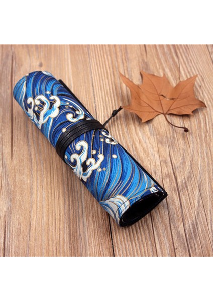 7 Delik Mavi Dalga Oryantal Janpan Çin Tarzı Kalem Sarma Kese Pamuk Roll Up Kalem Organizatör Seyahat Kalem Kılıfı Sanatçılar Için Öğrenci (Yurt Dışından) indirimleri