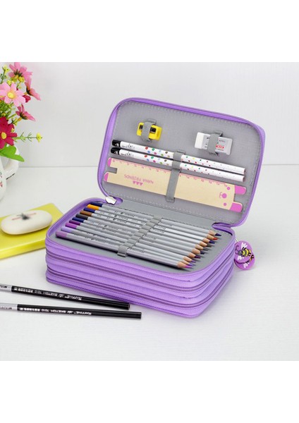 Pembe-3 Katmanlar 36/48/72 Delik Oxford Okul Kalem Kutusu Kawaii Penaltı Kalem Kutusu Büyük Kalem Çantası Kutusu Çok Çocuklar Çok Fonksiyonlu Kırtasiye Kese (Yurt Dışından)