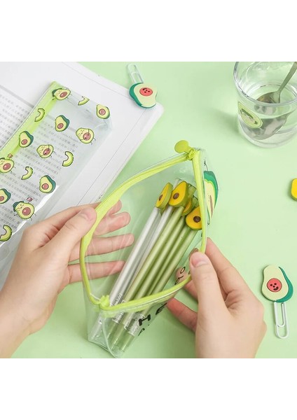Stil 1 Kawaii Kalem Kutusu Pvc Fermuar Büyük Kapasiteli Sevimli Avokado Kalem Kutusu Taşınabilir Saklama Çantası Okul Malzemeleri Japon Kırtasiye (Yurt Dışından) modelleri