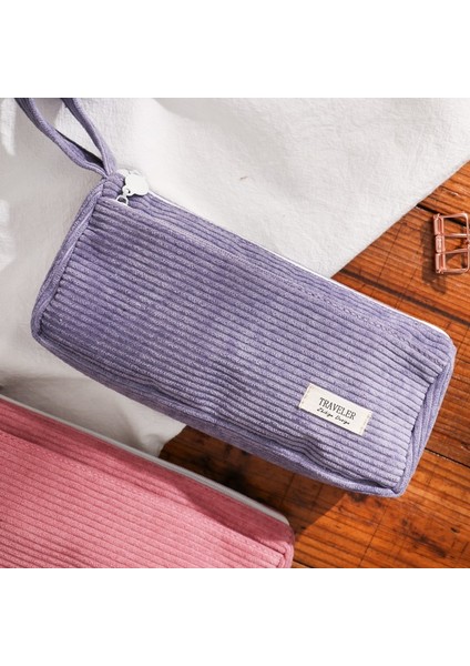 Çimento Grisi Büyük Kapasiteli Kalem Çantası Dolma Kalem Saklama Çantası Kore Çok Fonksiyonlu Kırtasiye Kutusu Kadife Kalem Çantası Okul Malzemeleri (Yurt Dışından) indirimleri