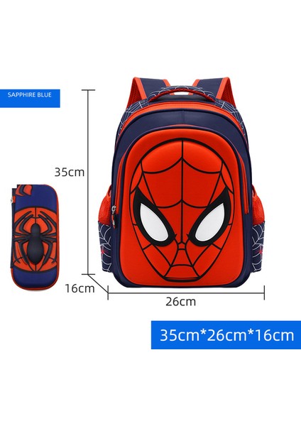 F3 35CM Disney Örümcek Adam Okul Çantası Kalem Kutusu Kaptan Amerika Çocuk Sevimli Anime Figürü Sırt Çantası Erkek Ilköğretim Çocuklar Anaokulu Hediye (Yurt Dışından)