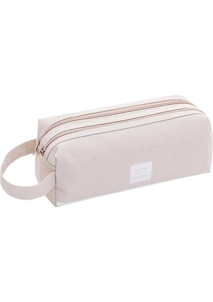 Açık Gri Kız Sevimli Kalem Kutusu Kalem Büyük Kapasiteli Kumaş Saklama Çantası 2 Bölme Makyaj Bozuk Para Cüzdanı Okul Ofis Kırtasiye Malzemeleri (Yurt Dışından)