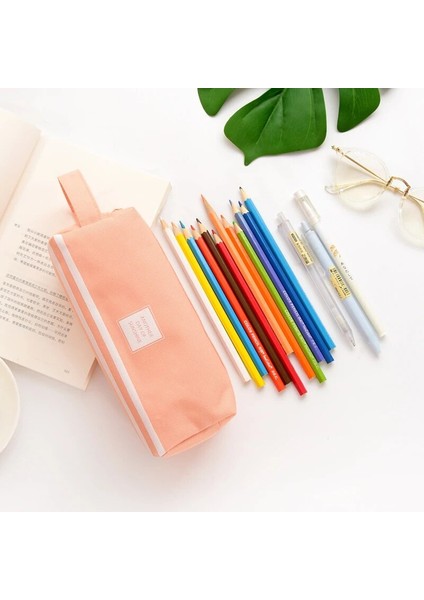 Açık Gri Kız Sevimli Kalem Kutusu Kalem Büyük Kapasiteli Kumaş Saklama Çantası 2 Bölme Makyaj Bozuk Para Cüzdanı Okul Ofis Kırtasiye Malzemeleri (Yurt Dışından) fırsatları