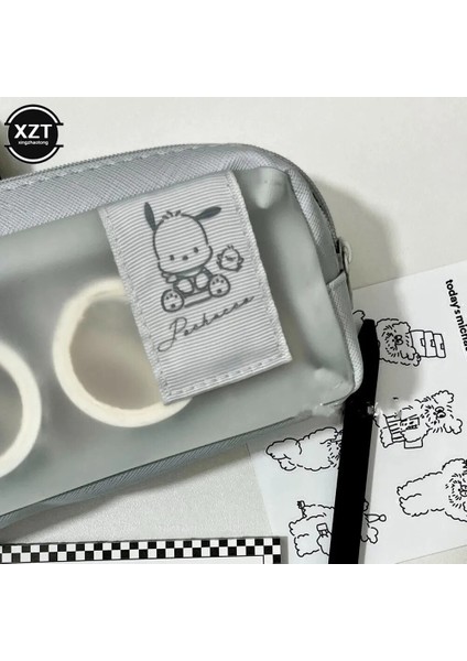 Açık Gri Yüksek Kapasiteli Kalem Çantası Öğrenci Pochacco Kalem Kutusu Düz Renk Çok Katmanlı Fermuarlı Saklama Çantası Kız Erkek Hediyeler (Yurt Dışından) modelleri