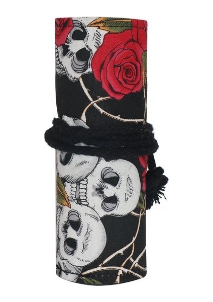 36 Delik Skullrose B Moda Desen Tuval Roll-Up Kalem Sarma 36/48/72 Delik Seyahat Çizim Boyama Kalemleri Sanatçı Için Kese (Yurt Dışından)