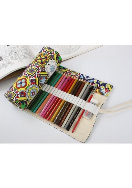 36 Delik Skullrose W Moda Desen Tuval Roll-Up Kalem Sarma 36/48/72 Delik Seyahat Çizim Boyama Kalemleri Sanatçı Için Kese (Yurt Dışından) fiyatları