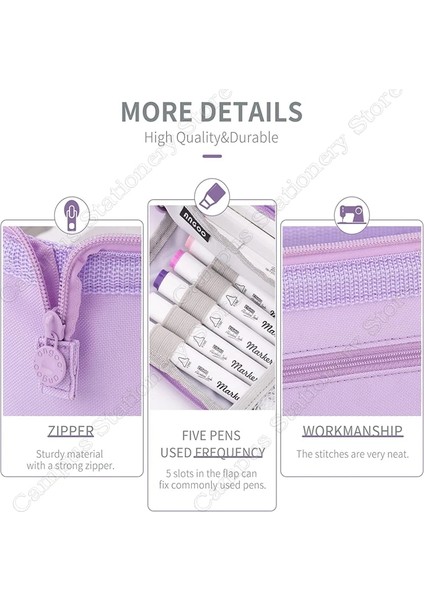 Mor Kalem Kutusu Büyük Kapasiteli Çanta Kawaii Kalem Kutusu Organizatör Kore Çok Fonksiyonlu Kese Okul Malzemeleri Ofis Aksesuarları Kırtasiye (Yurt Dışından) fırsatları