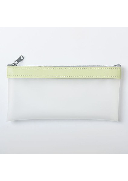 Yeşil Basit Buzlu Şeffaf Renkli Kalem Kutusu Kalem Çantası Tpu Su Geçirmez Mat Depolama Kılıfı Kırtasiye Okul Seyahat Cüzdanı F388 (Yurt Dışından)