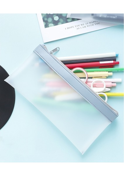 Yeşil Basit Buzlu Şeffaf Renkli Kalem Kutusu Kalem Çantası Tpu Su Geçirmez Mat Depolama Kılıfı Kırtasiye Okul Seyahat Cüzdanı F388 (Yurt Dışından) indirimleri