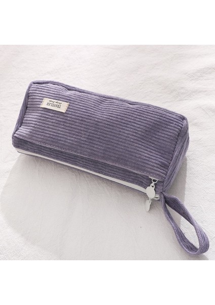 Leylak Mor Kadife Kalem Çantası Büyük Kapasiteli Kalem Çantası Dolma Kalem Saklama Çantası Çok Fonksiyonlu Kırtasiye Kutusu Çocuk Okul Malzemeleri (Yurt Dışından)